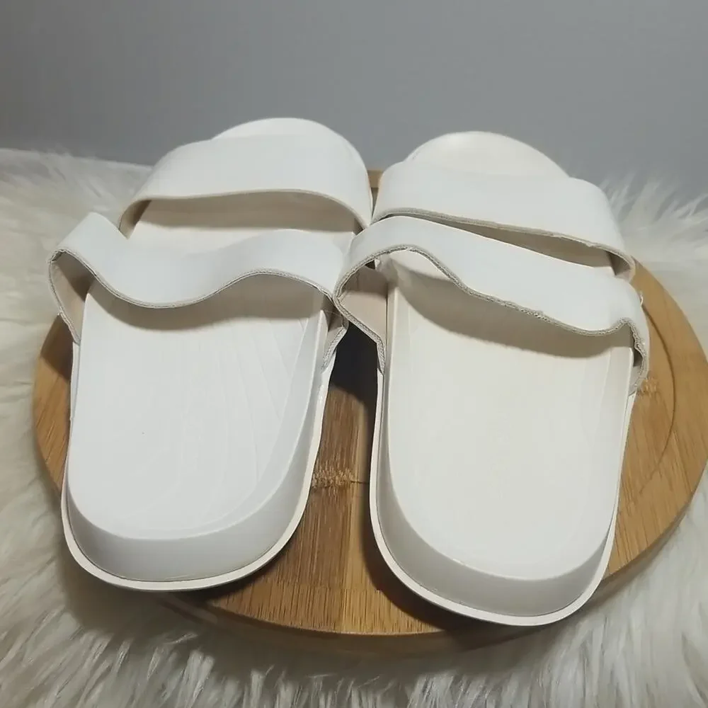 NWT Cool Planet By Steve Madden Libraa White Pool Slide Sandals Women's Size 6
